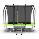 Outdoor Rectangular Trampoline 6FT x 9FT,Recreational Trampolines with Enclosure Net and Ladder