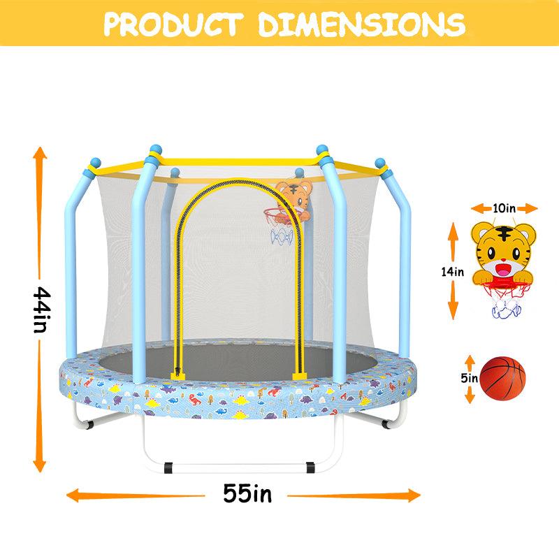 Blue Print Mini Indoor Trampoline With Enclosure - MERSCO SPORTS