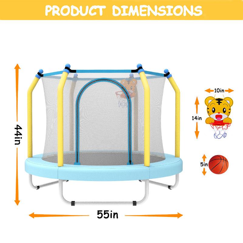 Blue&Yellow Indoor 55" Trampoline Small Kids Elastic Jump Bed - MERSCO SPORTS