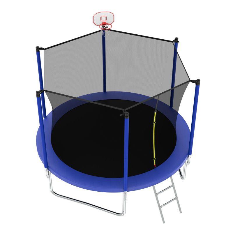 10FT Blue Round Outdoor Trampoline with Enclosure Net Jump - MERSCO SPORTS