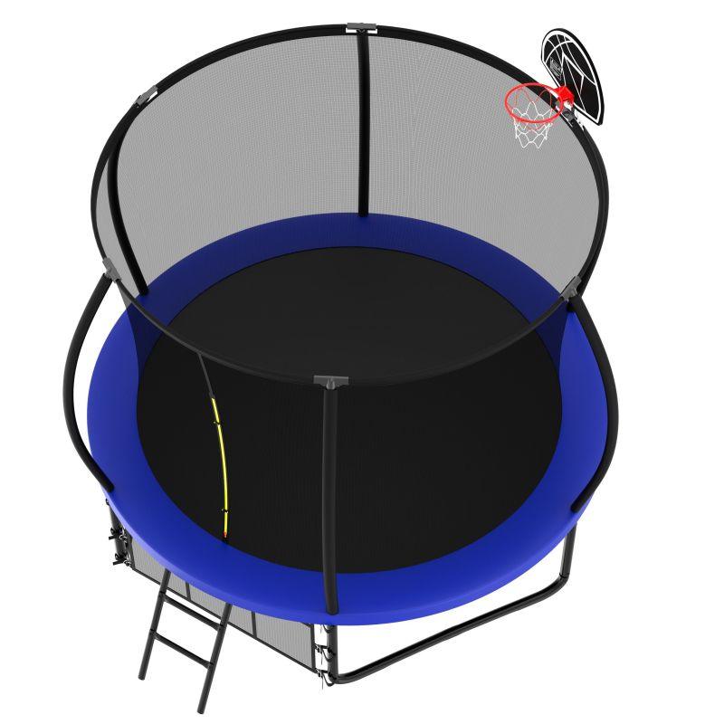 10FT Blue Outdoor Big Trampoline for Family with Safety Net - MERSCO SPORTS