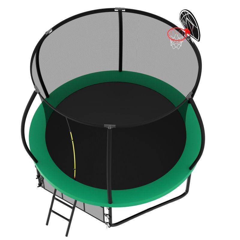 10FT Green Outdoor Basketball Hoop Enclosure Recreational Trampoline - MERSCO SPORTS