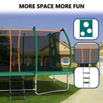 10X16FT Green Rectangle Trampoline with Basketball Hoop for Backyard - MERSCO SPORTS