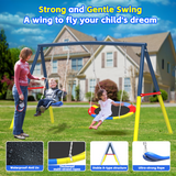 Mersco 10FT Heavy Duty Trampoline with Enclosure Net & Swing Set Outdoor Big Trampoline for Backyard, Kids Trampoline with Basketball Hoop, 960LBS Capacity (Green)