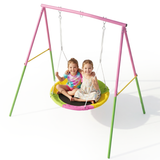MERSCO Heavy Duty Pink Saucer Swing Set with 440lbs Metal Stand