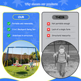 MERSCO Backyard Heavy Duty Frame Metal Swing Set For Kids