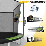 MERSCO 16FT Heavy Duty Outdoor Trampoline with Enclosure Net - Black Green