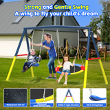 Mersco 16FT Heavy Duty Trampoline with Enclosure Net & Swing Set Outdoor Big Trampoline for Backyard, Kids Trampoline with Basketball Hoop, 1320LBS Capacity (Blue)