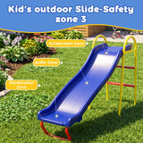 MERSCO 6-in-1 Backyard Swing Set with Slide - Blue & Yellow