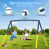 Mersco 16FT Heavy Duty Trampoline with Enclosure Net & Swing Set Outdoor Big Trampoline for Backyard, Kids Trampoline with Basketball Hoop, 1320LBS Capacity (Blue)