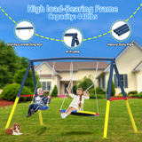 Mersco 16FT Heavy Duty Trampoline with Enclosure Net & Swing Set Outdoor Big Trampoline for Backyard, Kids Trampoline with Basketball Hoop, 1320LBS Capacity (Black)