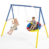 MERSCO Backyard Heavy Duty Frame Metal Swing Set For Kids