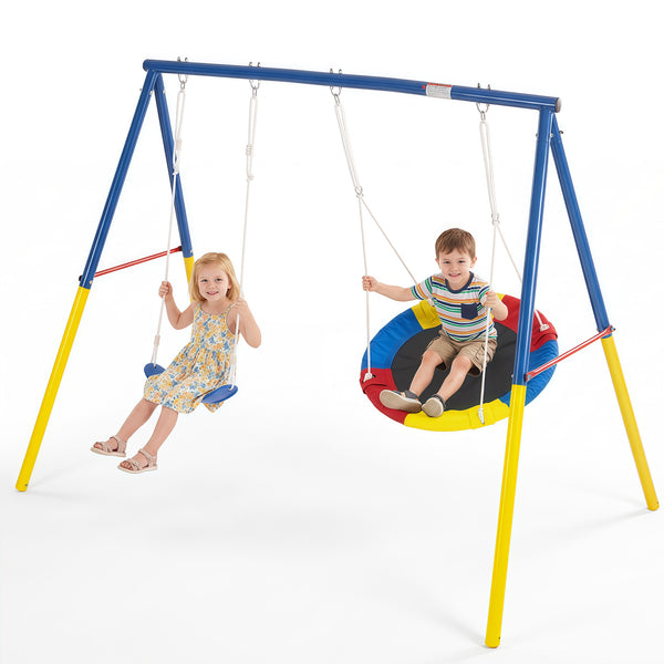 邦楽 Swings TOCCHI 2-in-1 Double Swing Set | Saucer & Belt Seat | MERSCO – MS