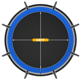 Mersco 14ft Trampoline for Kids and Adults,Pumpkin Outdoor Trampoline with Enclosure and Net,Kids Trampoline 1320lbs Loading,Birthday Gifts,Blue