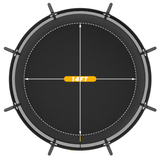 Mersco 14ft Trampoline for Kids and Adults, Pumpkin Outdoor Trampoline with Enclosure and Net, Kids Trampoline 1320lbs Loading,Birthday Gifts,Black