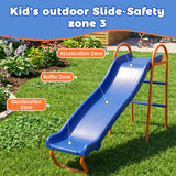 MERSCO 6-in-1 Backyard Swing Set with Slide - Blue & Orange