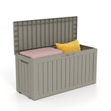Cirui 72 Gallon Outdoor Storage Box with Lockable Lid, Waterproof & UV Resistant Patio Plastic Deck Box with Side Handles, Home Storage Box for Patio, Cushions,Toys,Light Brown