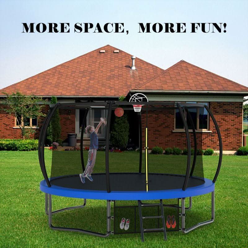 12FT Blue outdoor Exercise Trampoline MERSCO SPORTS