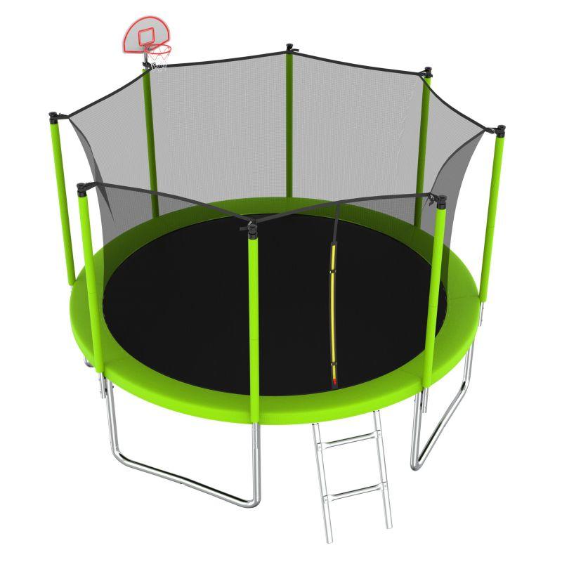 12FT Green Large Trampoline with Enclosure Net For Kids&Adults - MERSCO SPORTS