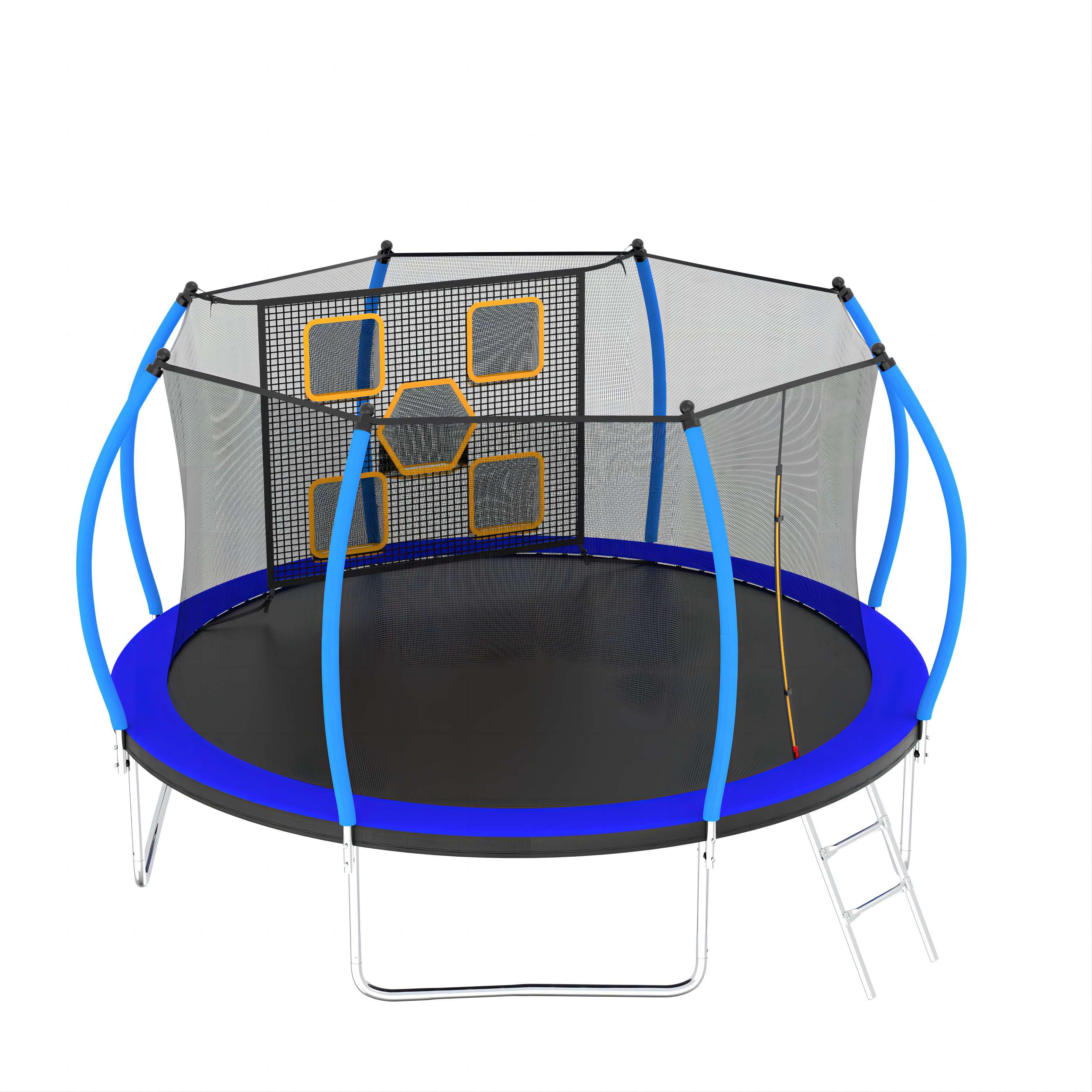 12FT New Design Blue&Black Sports Trampoline With Target Cloth - MERSCO SPORTS