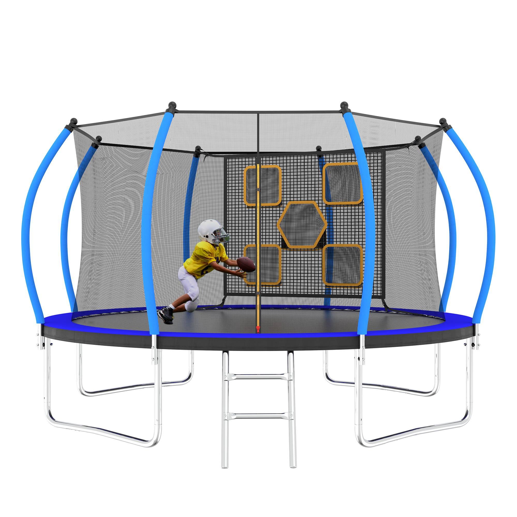 12FT New Design Blue&Black Sports Trampoline With Target Cloth - MERSCO SPORTS