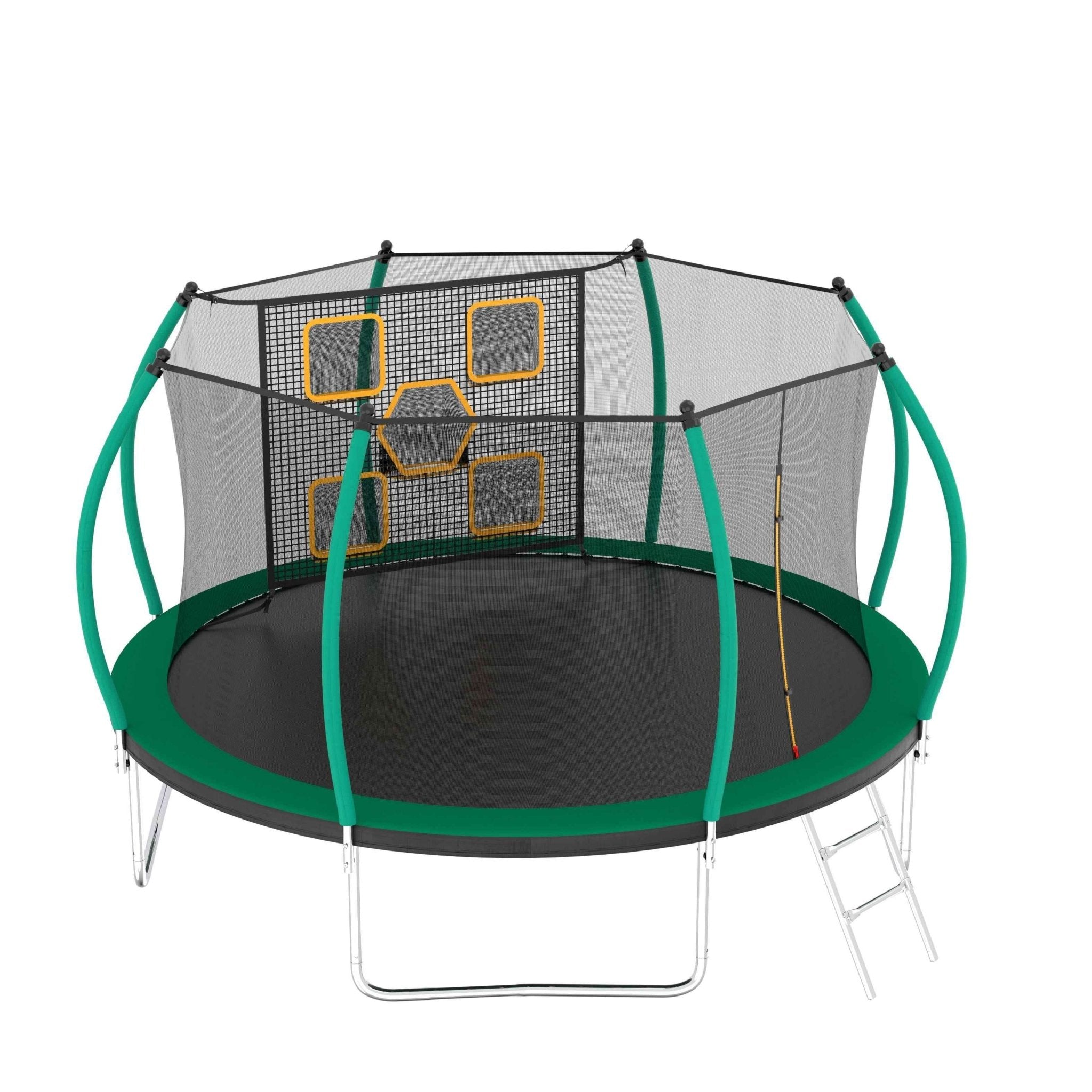 12FT New Design Green&Black Round Garden Trampoline for Children - MERSCO SPORTS