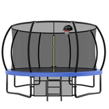 Mersco 880Lbs 10ft Trampoline with Basketball Hoop, Sprinkler, Light,Enclosure Net Storage Bag for 4 Kids Adults Green