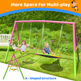 Mersco Swing Set for Backyard with Stand, Swing Heavy Duty 440lbs Metal Outdoor Swing Stand, Contain 1 Saucer 32" & 1 Belt Seat 26.2" for Playground, Backyard Playset,Pink 4.2 stars out of 20 reviews (4.2)| 20 ratings