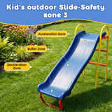 MERSCO 5-in-1 Backyard Swing Set with Slide - Blue & Yellow