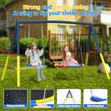 Mersco 10x16FT 4-in-1 Trampoline with Swing Set ,Enclosure Net, Recreational Trampoline, Outdoor Kids and Adults Trampoline for Backyard, Beach, Birthday Gifts ,Green