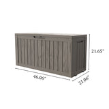 Cirui 72 Gallon Outdoor Storage Box with Lockable Lid, Waterproof & UV Resistant Patio Plastic Deck Box with Side Handles, Home Storage Box for Patio, Cushions,Toys,Light Brown