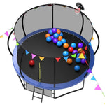 14FT Blue Heavy Duty Trampoline with Flag&Balloon Suit - MERSCO SPORTS