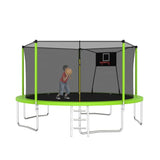14FT Green Soft Backboard Trampoline For Adults&Kids
