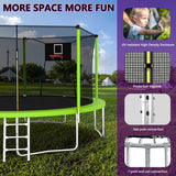 14FT Green Soft Backboard Trampoline For Adults&Kids