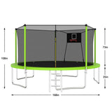 14FT Green Soft Backboard Trampoline For Adults&Kids