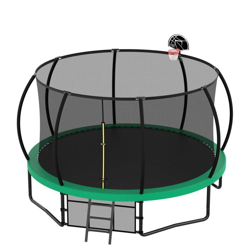 14FT Green Sport Recreational Outdoor Trampoline Exercise Equipment - MERSCO SPORTS