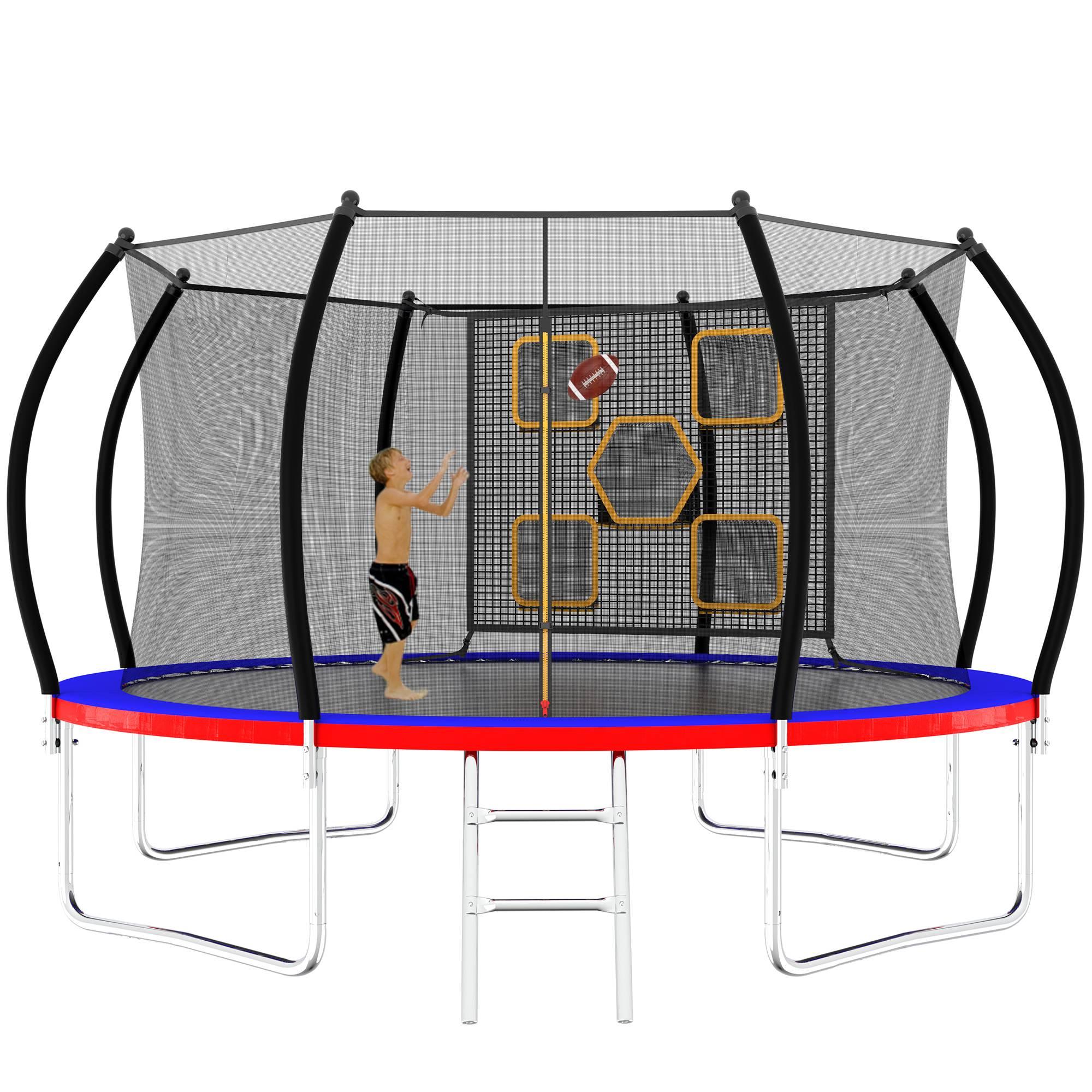 14FT New Design Blue&Red Family Trampoline For Backyard - MERSCO SPORTS