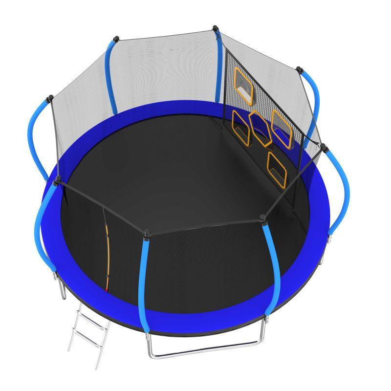 14FT New Design Blue&Black Backyard Trampoline With Enclosure - MERSCO SPORTS