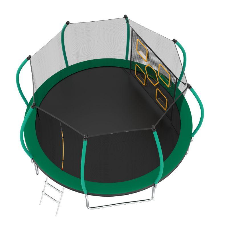 14FT New Design Green&Black Trampoline with Safety Enclosure Net - MERSCO SPORTS