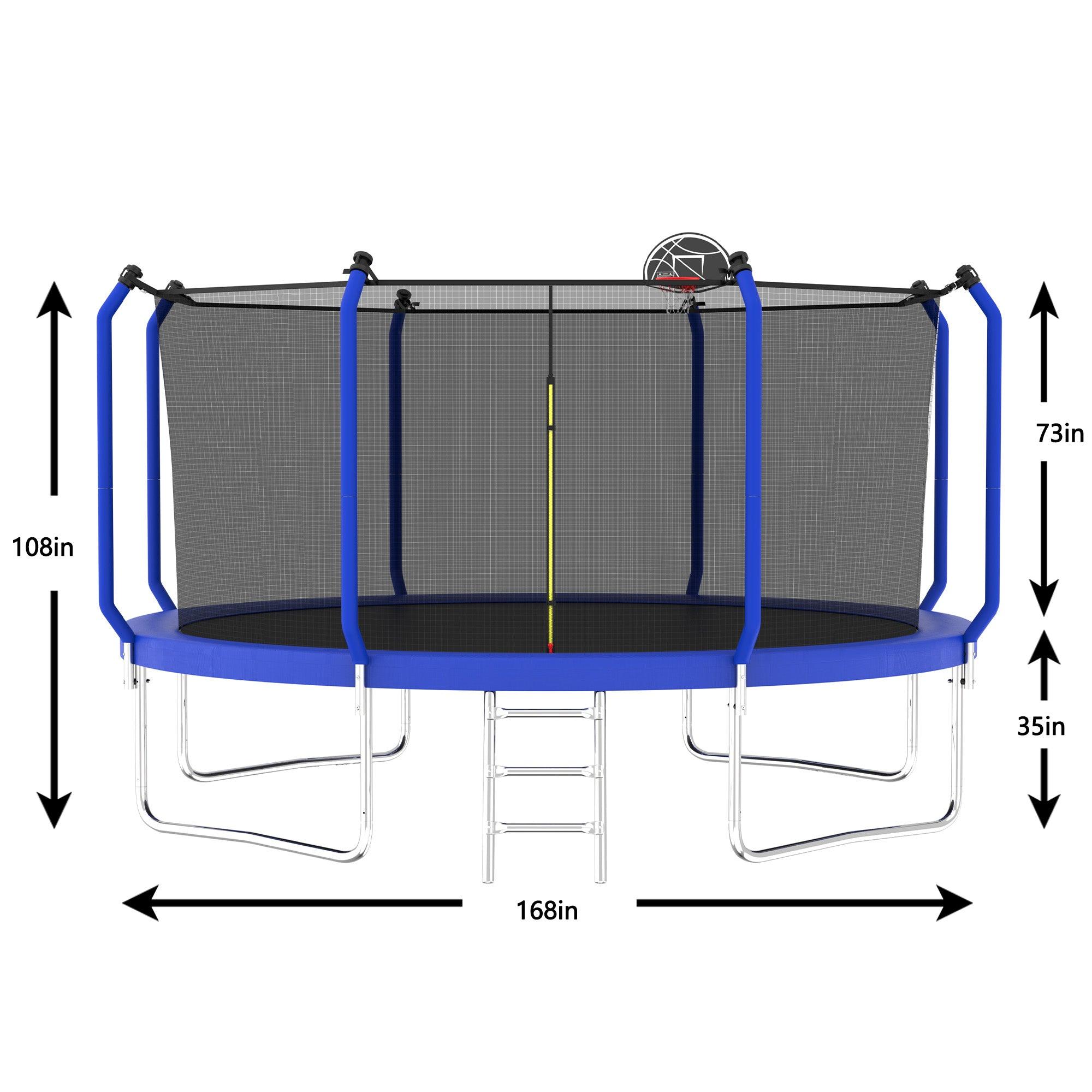 12FT Outdoor Trampoline With Safety Enclosure(FOB) - MERSCO SPORTS