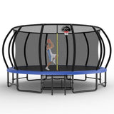 15FT Blue Heavy Duty Trampoline For Family with Safety Net - MERSCO SPORTS