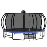 15FT Blue Heavy Duty Trampoline For Family with Safety Net - MERSCO SPORTS