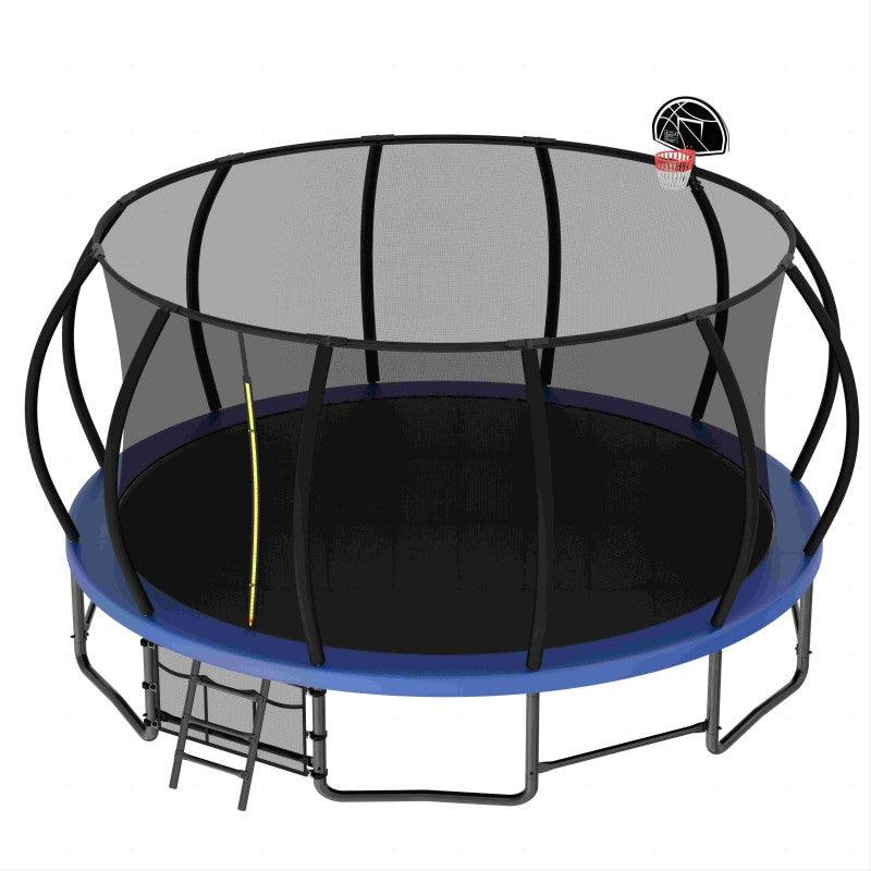 15FT Blue Heavy Duty Trampoline For Family with Safety Net - MERSCO SPORTS