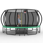 15FT Green Backyard Large Trampoline with AntiRust Coating - MERSCO SPORTS