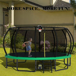 15FT Green Backyard Large Trampoline with AntiRust Coating - MERSCO SPORTS