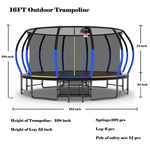 16FT Colorful Heavy Duty Recreational Trampoline For Family - MERSCO SPORTS
