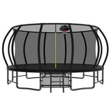 Mersco 880Lbs 10ft Trampoline with Basketball Hoop, Sprinkler, Light,Enclosure Net Storage Bag for 4 Kids Adults Green