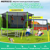Mersco 16FT Heavy Duty Trampoline with Enclosure Net & Swing Set Outdoor Big Trampoline for Backyard,Kids Trampoline with Basketball Hoop,1320LBS Capacity,Birthday & Holiday Gifts for Kids,Green