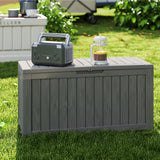 Cirui 72 Gallon Outdoor Storage Box with Lockable Lid, Waterproof & UV Resistant Patio Plastic Deck Box with Side Handles, Home Storage Box for Patio, Cushions,Toys,Light Brown