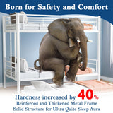 Netrum Twin over Twin Bunk Bed with Trundle for,Twin Bunk beds with Ladder & Guardrail,Triple Metal Bunk Beds Frame with Bottom Storage Space for Adults Bedroom,Dorm,Guest Room,White